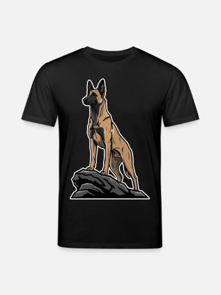 Belgisk schäfermalinois på klippporträtt - Ekologisk T-shirt CREATOR unisex från Stanley/Stella - svart