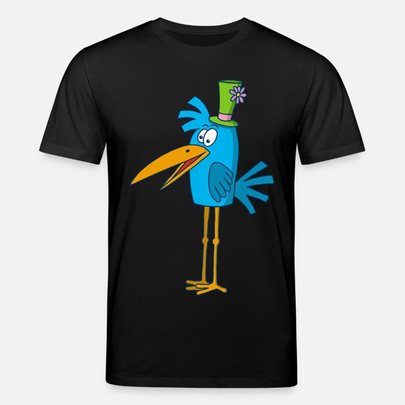Blauer Vogel und sein Hut - Stanley/Stella Unisex Bio-T-Shirt CREATOR  - Schwarz
