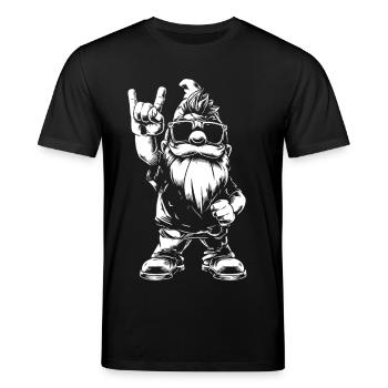 Heavy Metal Gartenzwerg Rockstyle - Stanley/Stella Unisex Bio-T-Shirt CREATOR  - Schwarz - Vorne - Alina (178cm) & Michal (187cm)