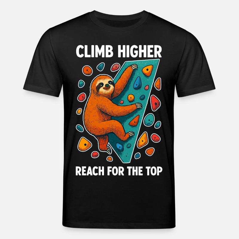 Bouldering Sloth Climbing Boulder Climber - Stanley/Stella CREATOR Unisex Organic T-Shirt - black