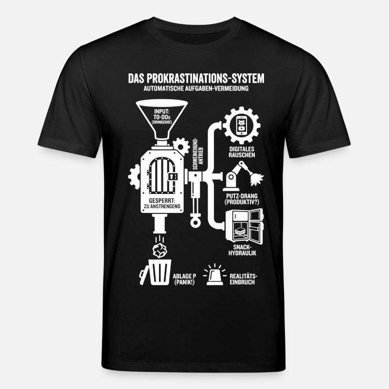 Prokrastinations-System lustige Infografik - Stanley/Stella Unisex Bio-T-Shirt CREATOR - Schwarz