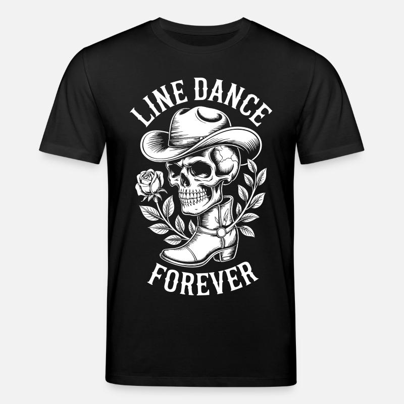 Line Dance Forever Schädel Western - Stanley/Stella Unisex Bio-T-Shirt CREATOR  - Schwarz