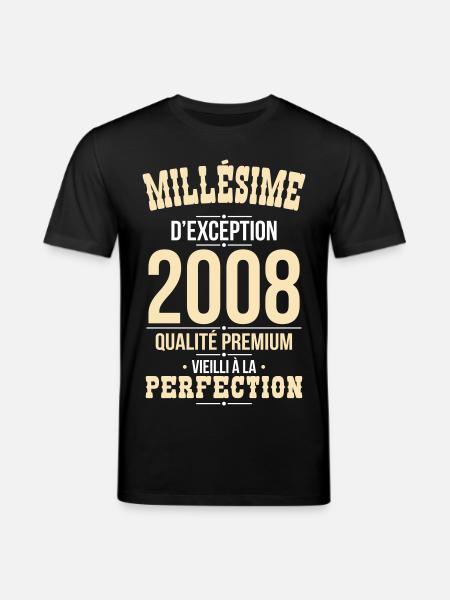 2008 – Millésime d’exception – Qualité premium - T-shirt bio CREATOR Stanley/Stella Unisexe - noir
