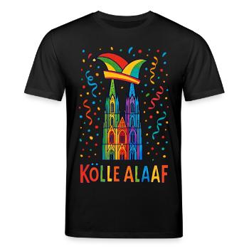 Kölle Alaaf Kostüm Kölner Dom Köln Karneval bunt - Stanley/Stella Unisex Bio-T-Shirt CREATOR  - Schwarz - Vorne - Alina (178cm) & Michal (187cm)