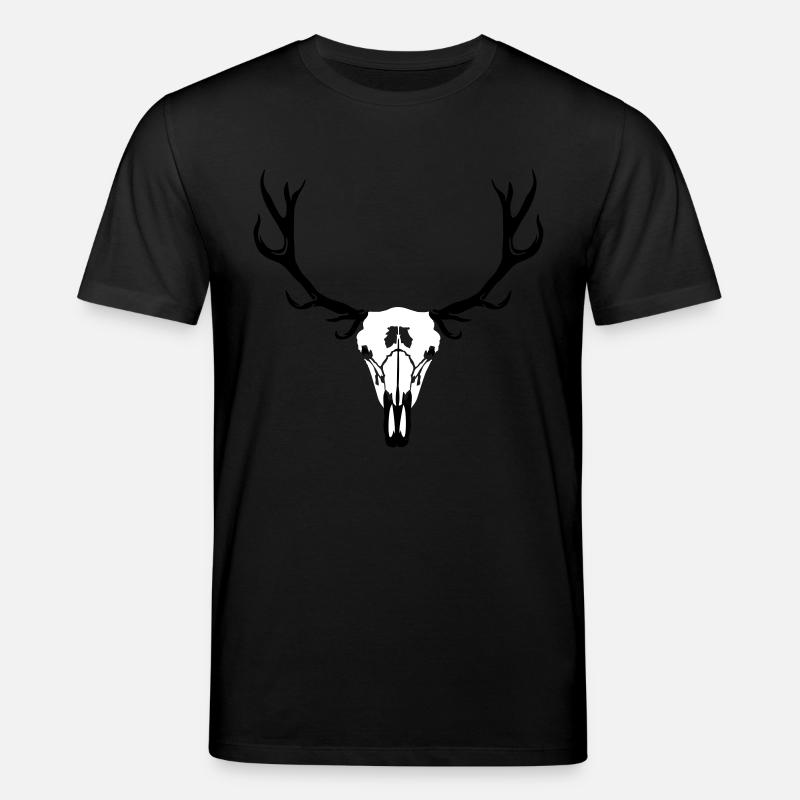 Hirschgeweih und Schädel - Stanley/Stella Unisex Bio-T-Shirt CREATOR  - Schwarz