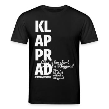 Klapprad Faltrad Fahrrad Geschenk Spruch Fashion - Stanley/Stella Unisex Bio-T-Shirt CREATOR  - Schwarz - Vorne - Alina (178cm) & Michal (187cm)
