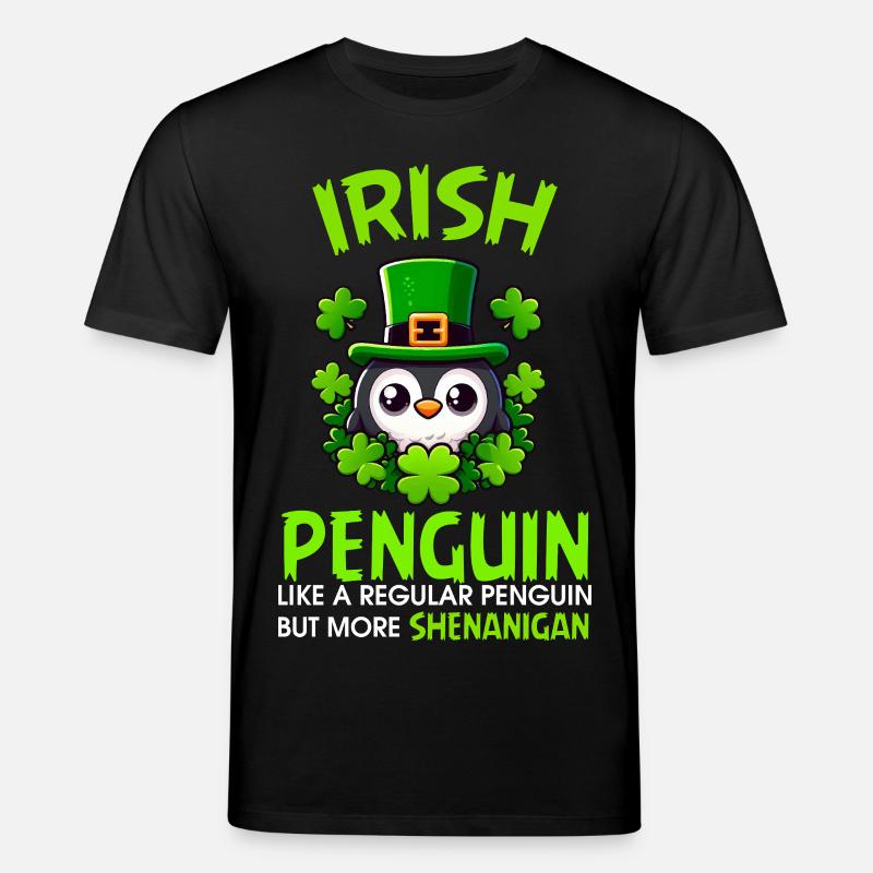 Leprechaun-Pinguin-Eskapaden - Stanley/Stella Unisex Bio-T-Shirt CREATOR  - Schwarz