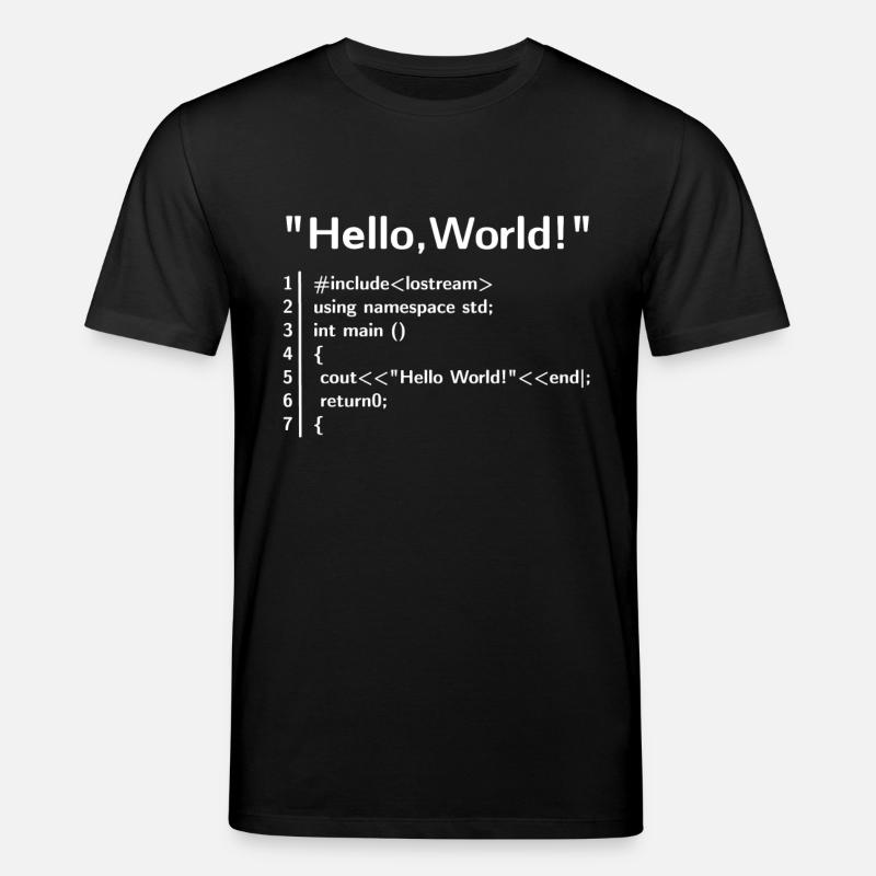 Hello Welt Programm - Programmierer T-Shirt - Stanley/Stella Unisex Bio-T-Shirt CREATOR  - Schwarz