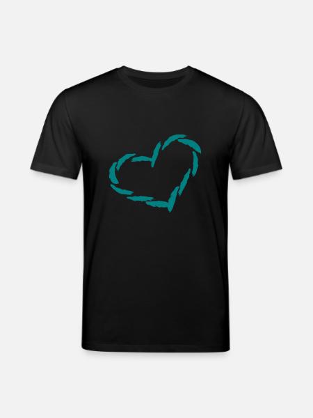 Heart love heart - Stanley/Stella CREATOR Unisex Organic T-Shirt - black