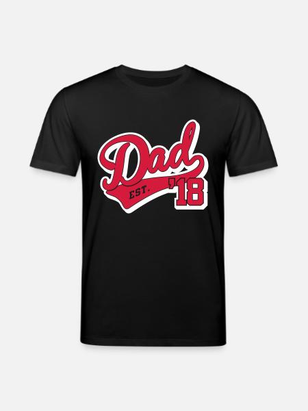 Dad est. ' 18 - Papa since 2018-pregnancy-baby - Stanley/Stella CREATOR Unisex Organic T-Shirt - black