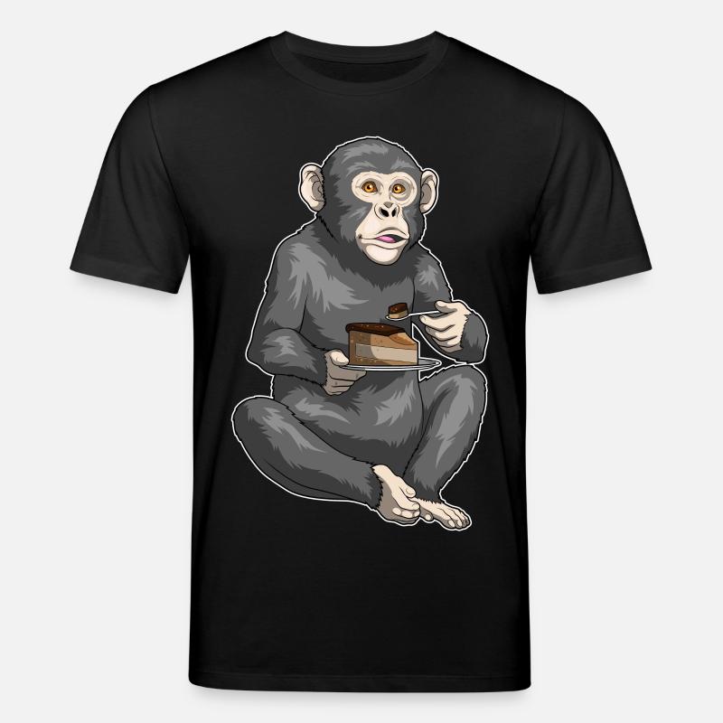 Monkey Birthday Cake - Stanley/Stella CREATOR Unisex Organic T-Shirt - black