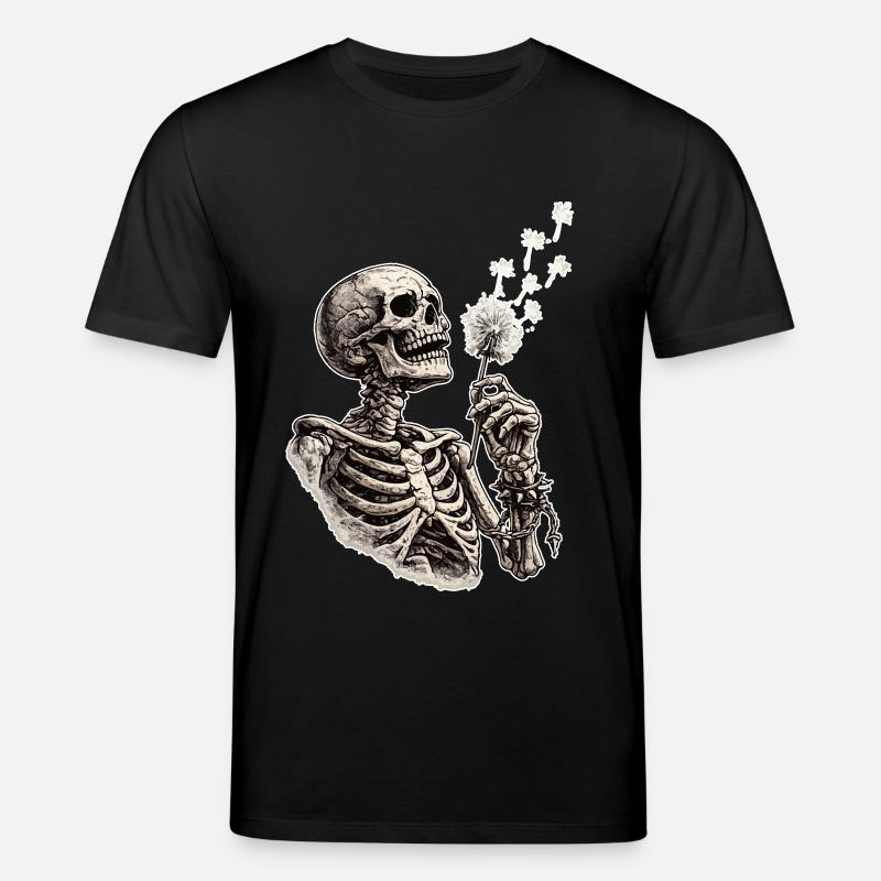 Skelett mit Löwenzahn - Stanley/Stella Unisex Bio-T-Shirt CREATOR  - Schwarz