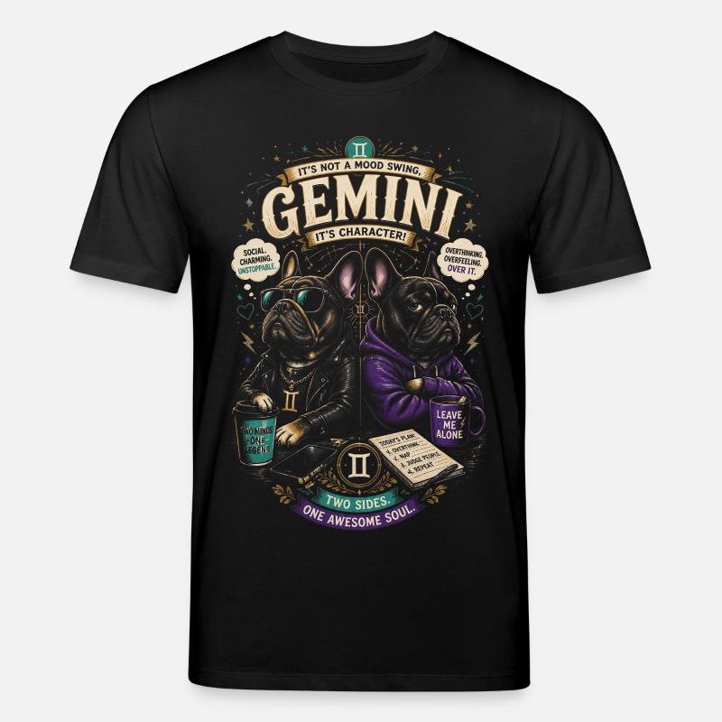 Zwillinge im Hoodie – Zwilinge-Astrologie - Stanley/Stella Unisex Bio-T-Shirt CREATOR - Schwarz