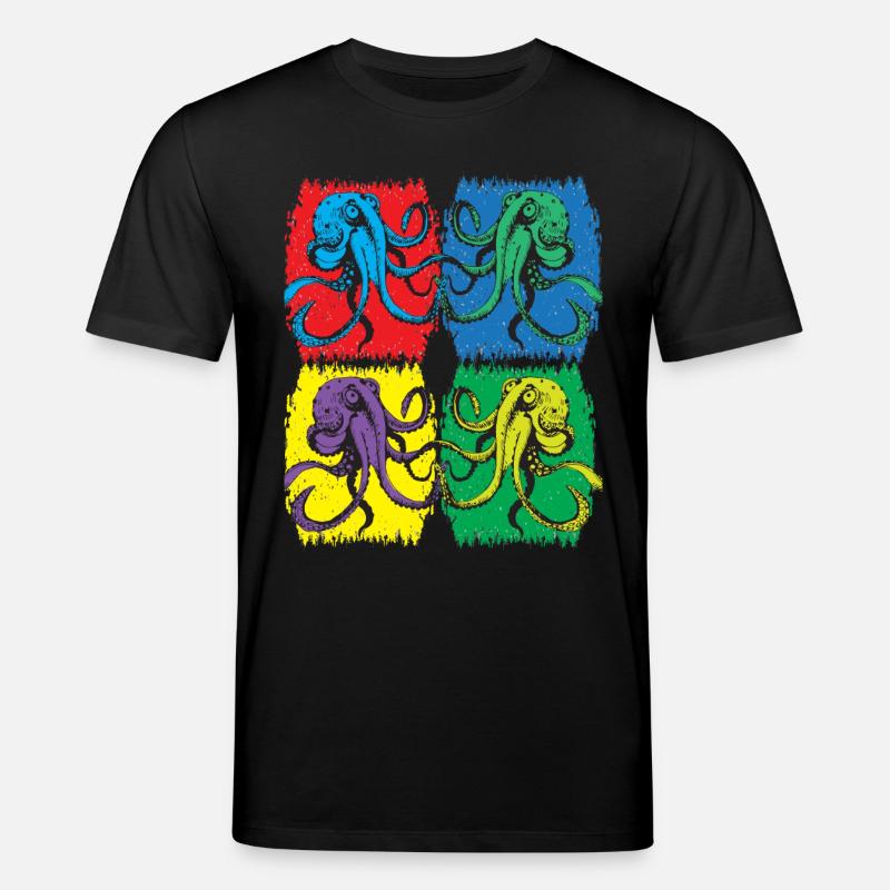Octopus Pop Art - T-shirt bio CREATOR Stanley/Stella Unisexe - noir