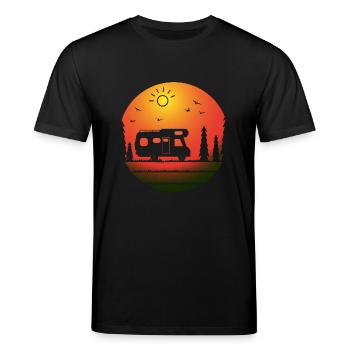 Camping Wohnmobil - Stanley/Stella Unisex Bio-T-Shirt CREATOR  - Schwarz - Vorne - Alina (178cm) & Michal (187cm)