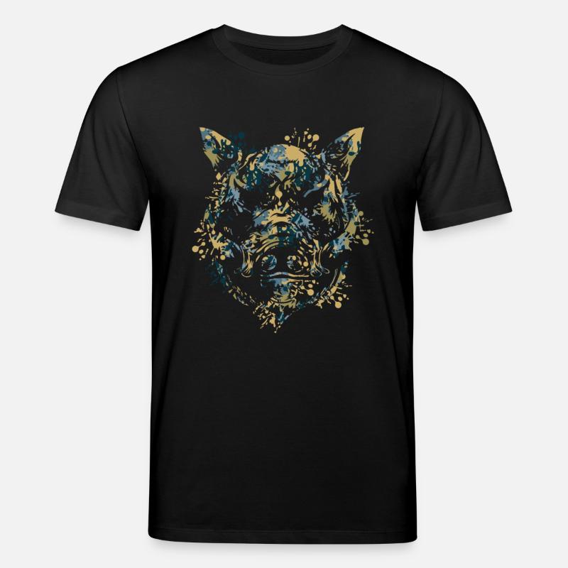 Wildschweinkopf - Stanley/Stella Unisex Bio-T-Shirt CREATOR  - Schwarz