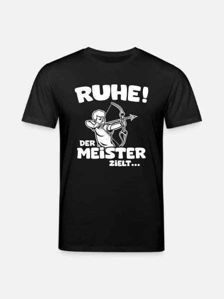 Ruhe! Der Meister zielt! Bogenschießen Bogensport - Stanley/Stella Unisex Bio-T-Shirt CREATOR  - Schwarz