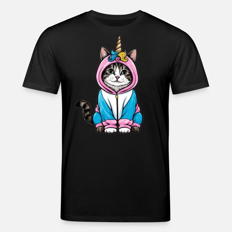 Einhorn Katze - Stanley/Stella Unisex Bio-T-Shirt CREATOR  - Schwarz