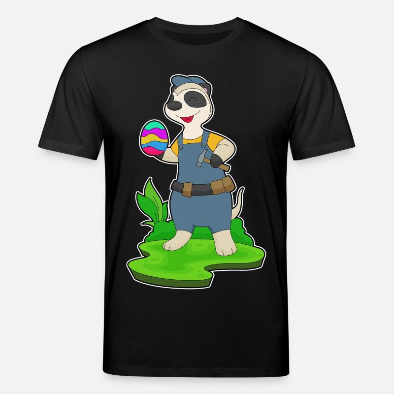 Erdmännchen Ostern Tischler - Stanley/Stella Unisex Bio-T-Shirt CREATOR  - Schwarz
