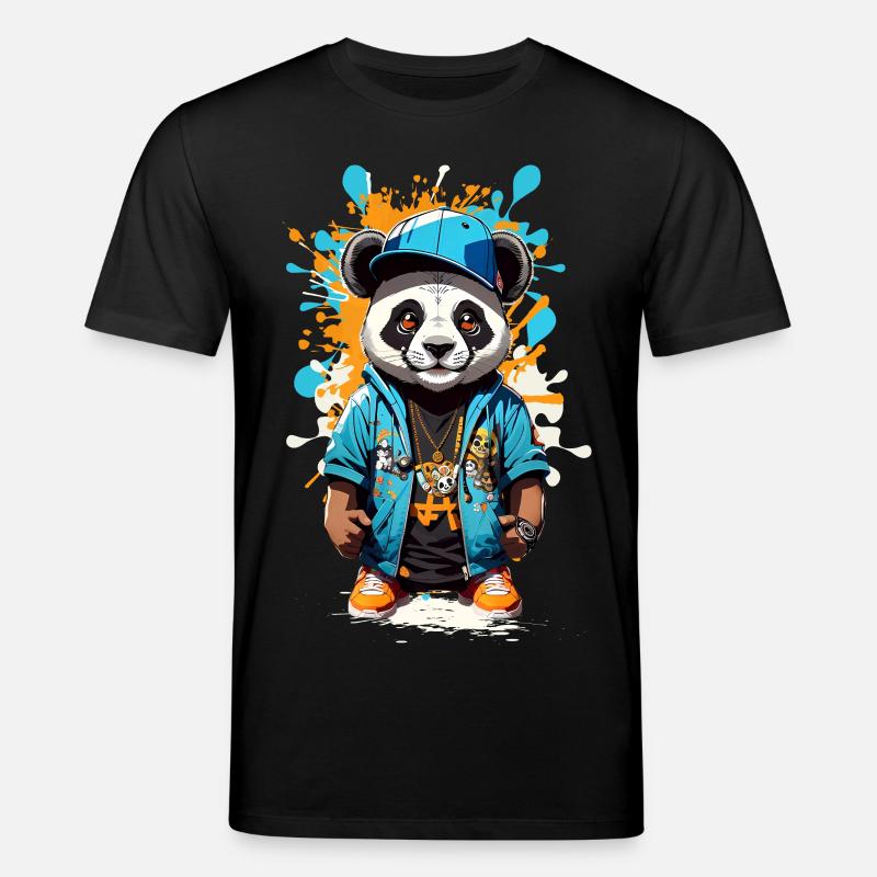 Panda Bär - Stanley/Stella Unisex Bio-T-Shirt CREATOR  - Schwarz