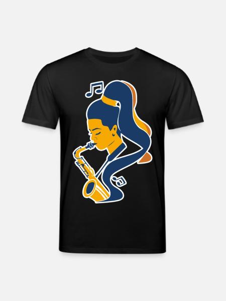 Saxophone Player Comic Look - Stanley/Stella CREATOR Unisex Organic T-Shirt - black