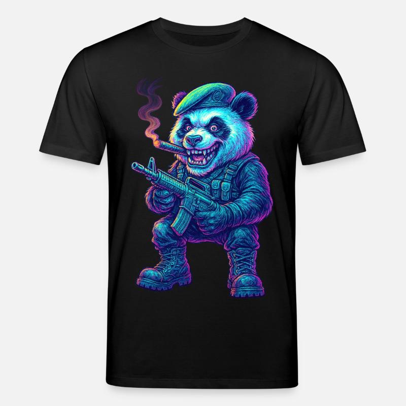 Neon Panda Söldner - Stanley/Stella Unisex Bio-T-Shirt CREATOR  - Schwarz