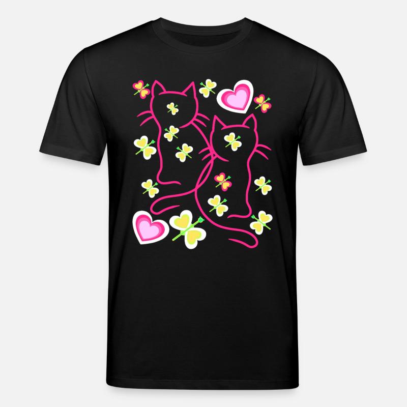 Chat Chats Chaton Valentine - T-shirt bio CREATOR Stanley/Stella Unisexe - noir