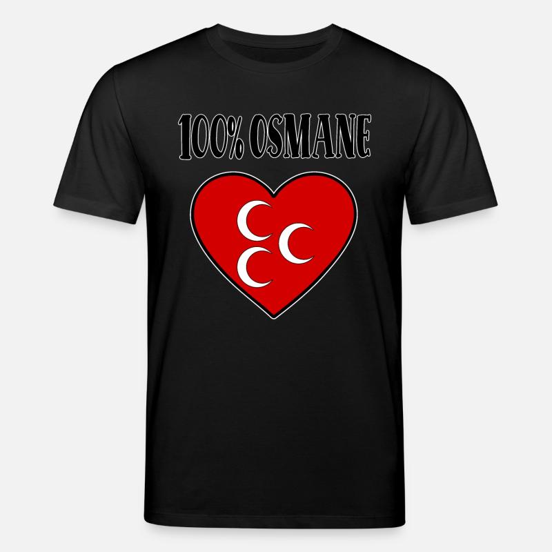 100 % ottoman drapeau ottoman coeur - T-shirt bio CREATOR Stanley/Stella Unisexe - noir