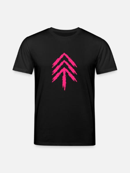 Up arrow pink - Stanley/Stella CREATOR Unisex Organic T-Shirt - black