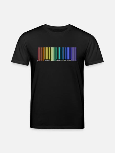 Be a Rainbow, Barcode - Stanley/Stella Unisex Bio-T-Shirt CREATOR - Schwarz