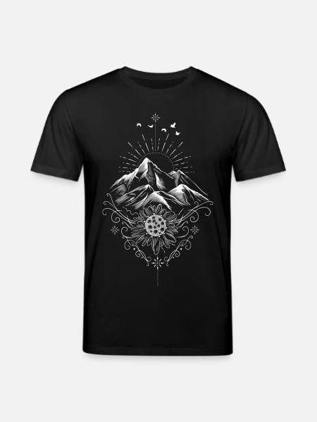 Hiking Mountains Edelweiss - Stanley/Stella CREATOR Unisex Organic T-Shirt - black