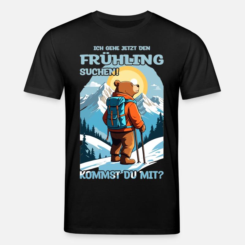 Bär sucht den Frühling - Stanley/Stella Unisex Bio-T-Shirt CREATOR  - Schwarz