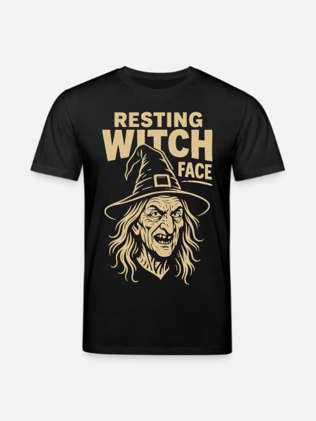 Resting Witch Face Halloween Costume Fun - Stanley/Stella CREATOR Unisex Organic T-Shirt - black