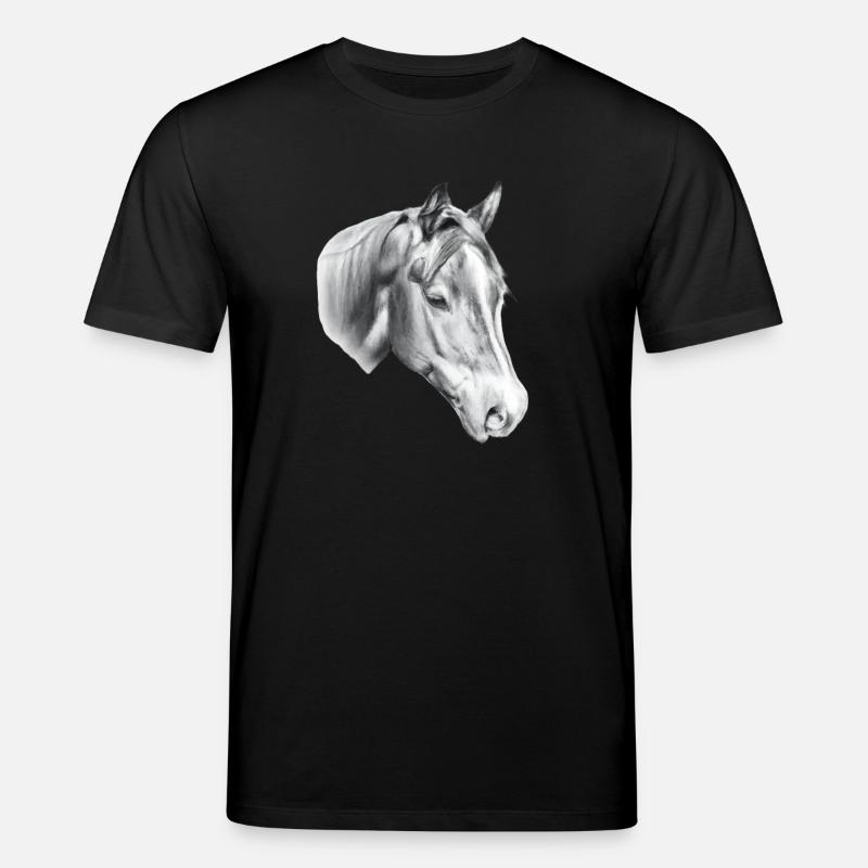 Pferdekopf Bleistiftzeichnung - Stanley/Stella Unisex Bio-T-Shirt CREATOR  - Schwarz