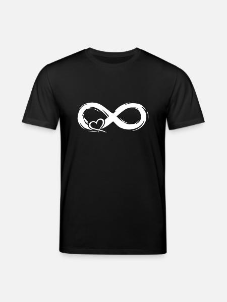 Infinity love symbol with heart - Stanley/Stella CREATOR Unisex Organic T-Shirt - black
