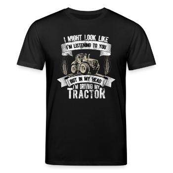 Bauer Landwirt Traktor - Stanley/Stella Unisex Bio-T-Shirt CREATOR  - Schwarz - Vorne - Alina (178cm) & Michal (187cm)
