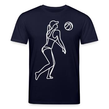 Dessin d’un joueur de beach-volley - T-shirt bio CREATOR Stanley/Stella Unisexe - marine - Devant