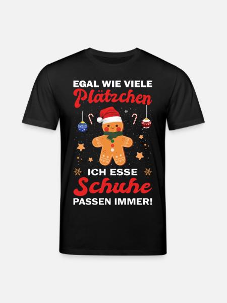 Weihnachtsgeschenk Lebkuchenmann Plätzchen Schuhe - Stanley/Stella Unisex Bio-T-Shirt CREATOR - Schwarz