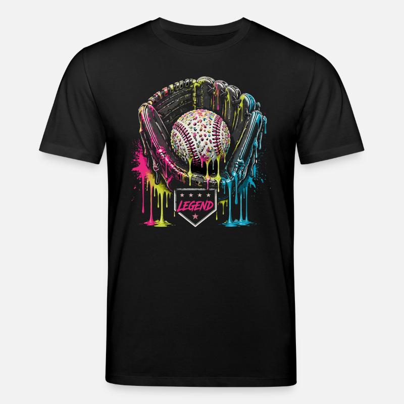 Baseball Handschuh Legend Bunt Grafik - Stanley/Stella Unisex Bio-T-Shirt CREATOR  - Schwarz