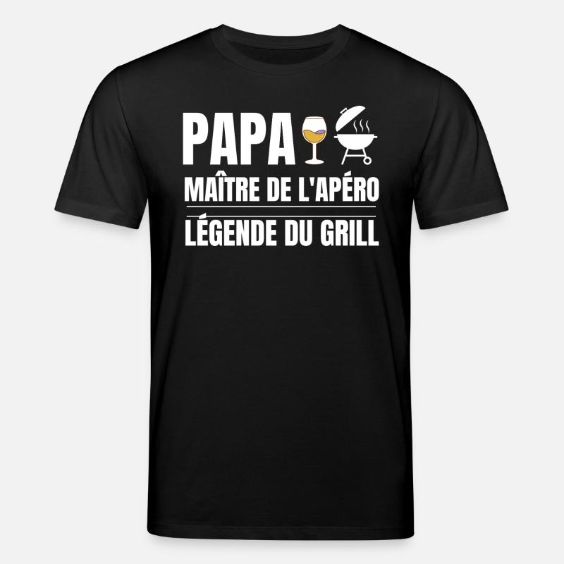 Papa Maître Apéro Gril Légende - T-shirt bio CREATOR Stanley/Stella Unisexe - noir