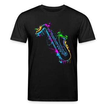 Saxophone saxophone saxophonist - Stanley/Stella CREATOR Unisex Organic T-Shirt - black - Front - Alina (178cm) & Michal (187cm)