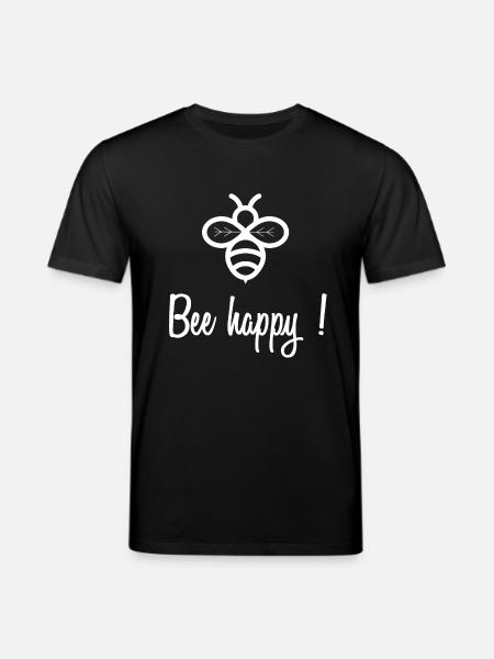 Bee happy - Stanley/Stella Unisex Bio-T-Shirt CREATOR - Schwarz