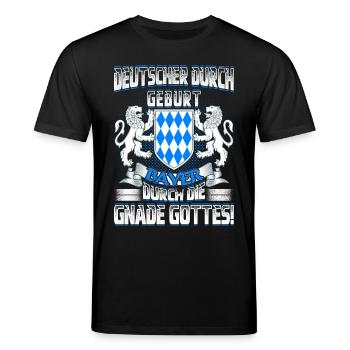 Bayer durch Gottes Gnade - Stanley/Stella Unisex Bio-T-Shirt CREATOR  - Schwarz - Vorne - Alina (178cm) & Michal (187cm)
