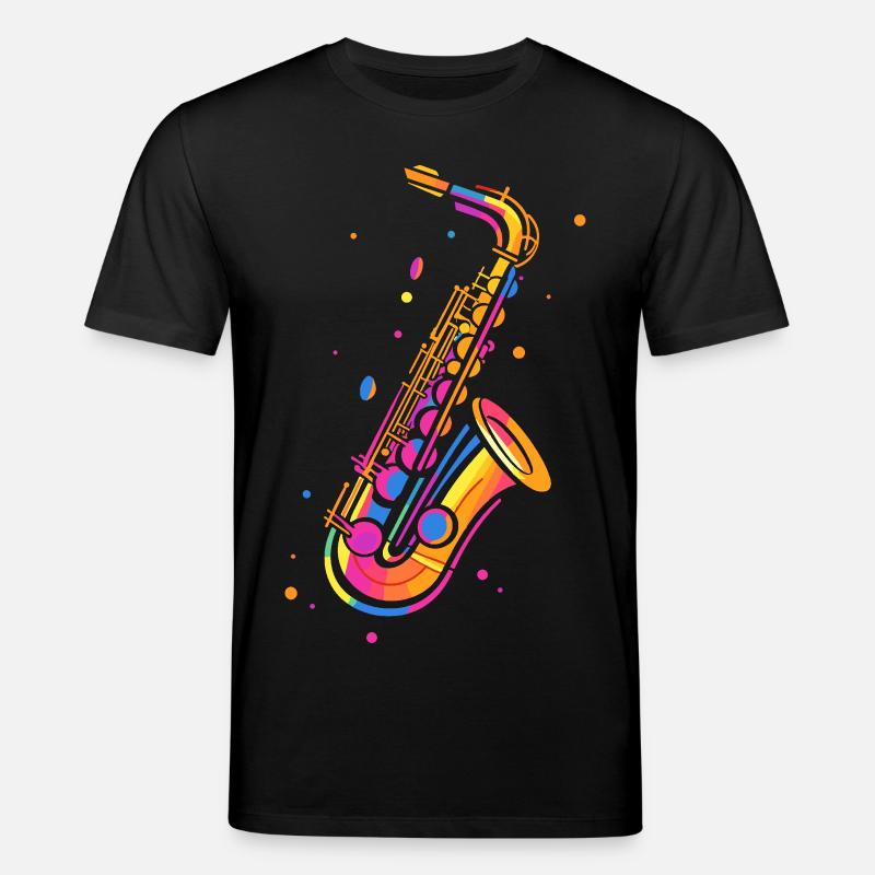 Retro Saxophon - Stanley/Stella Unisex Bio-T-Shirt CREATOR  - Schwarz