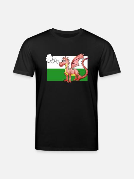 Puffing Welsh Dragon - Gregory - Stanley/Stella CREATOR Unisex Organic T-Shirt - black
