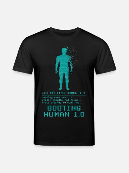 Booting Human 1.0 Empathy Error - Stanley/Stella CREATOR Unisex Organic T-Shirt - black