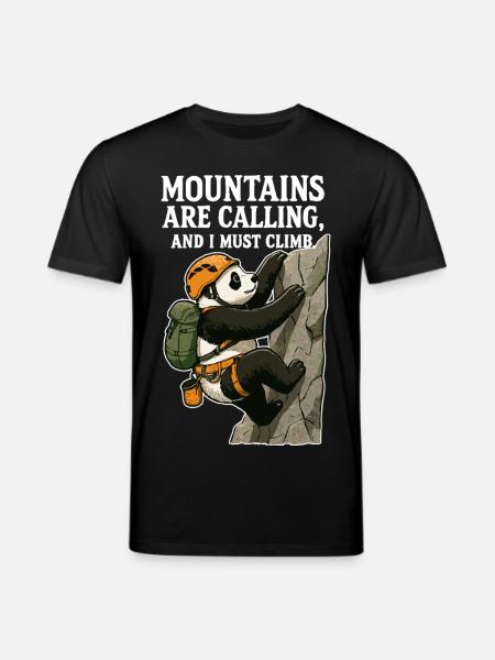 Funny climbing panda bouldering - Stanley/Stella CREATOR Unisex Organic T-Shirt - black