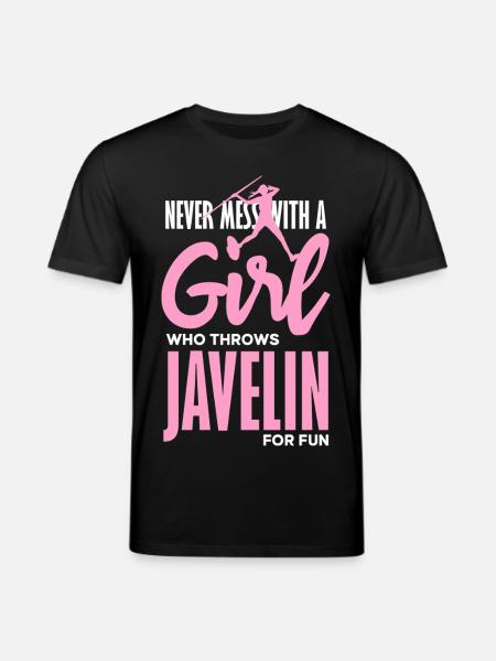Javelin thrower with fun statement - Stanley/Stella CREATOR Unisex Organic T-Shirt - black