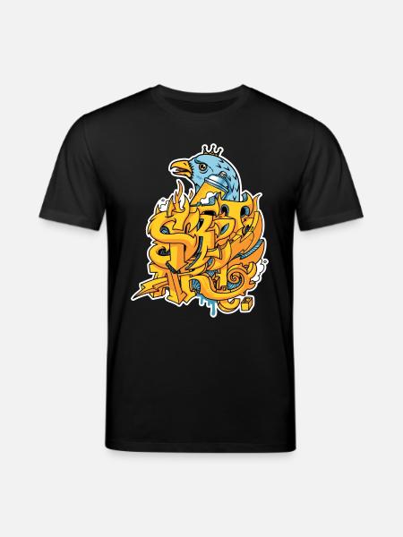 Graffiti street art with eagle and crown - Stanley/Stella CREATOR Unisex Organic T-Shirt - black