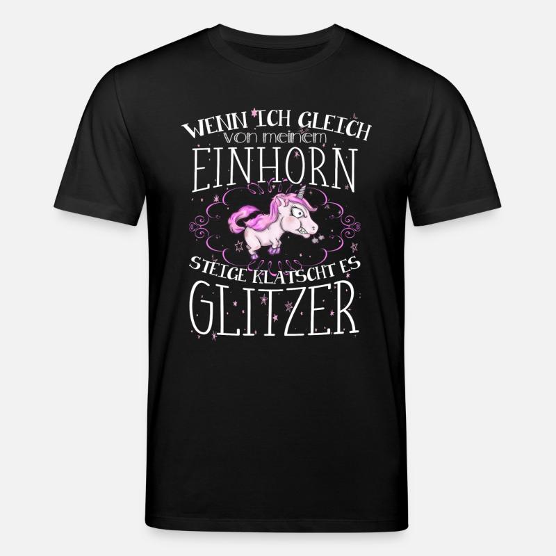 Einhorn - Glitzer - Stanley/Stella Unisex Bio-T-Shirt CREATOR  - Schwarz